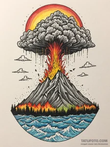Tattoo sketch, chromatic cataclysm: a dramati... - эскиз тату (№1752349755_0, 12.07.2025 19:49) — Tatufoto.com