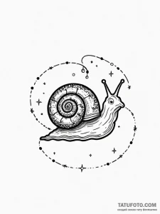 Tattoo sketch, celestial snail: a tiny snail... - эскиз тату (№1752350431_0, 12.07.2025 20:00) — Tatufoto.com