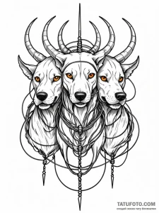 Tattoo sketch, cerberus of connectivity: a th... - эскиз тату (№1752350939_0, 12.07.2025 20:08) — Tatufoto.com