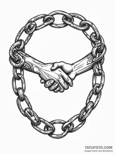 Tattoo sketch, connected chains of humanity:... - эскиз тату (№1752351616_0, 12.07.2025 20:20) — Tatufoto.com