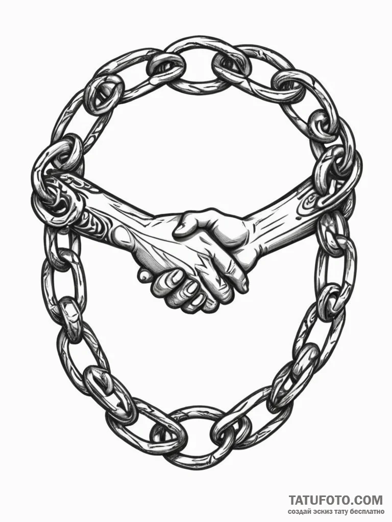 Tattoo sketch, connected chains of humanity:... - эскиз тату (№1752351616_0, 12.07.2025 20:20) — Tatufoto.com