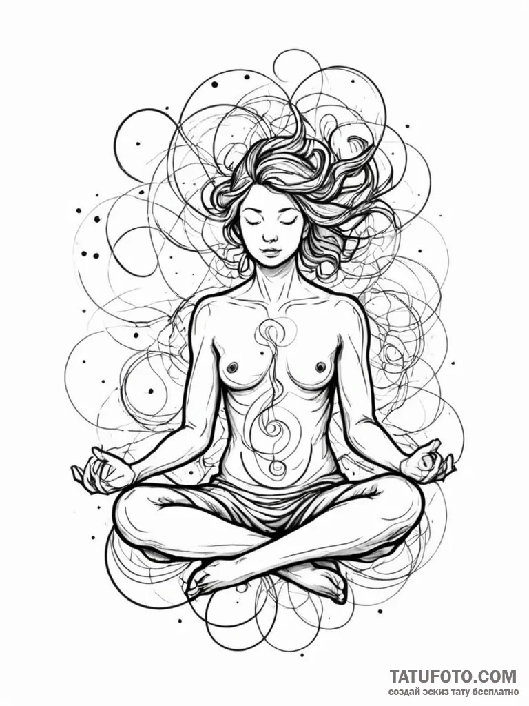 Tattoo sketch, comforting chaos: an abstract,... - эскиз тату (№1752352463_0, 12.07.2025 20:34) — Tatufoto.com