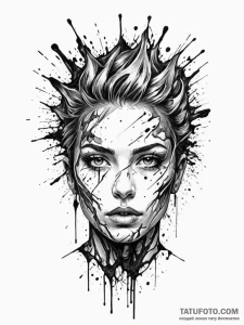 Tattoo sketch, controlled chaos: an explosion... - эскиз тату (№1752352801_0, 12.07.2025 20:40) — Tatufoto.com