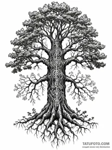 Tattoo sketch, digital forest guardian, a pow... - эскиз тату (№1752353903_0, 12.07.2025 20:58) — Tatufoto.com