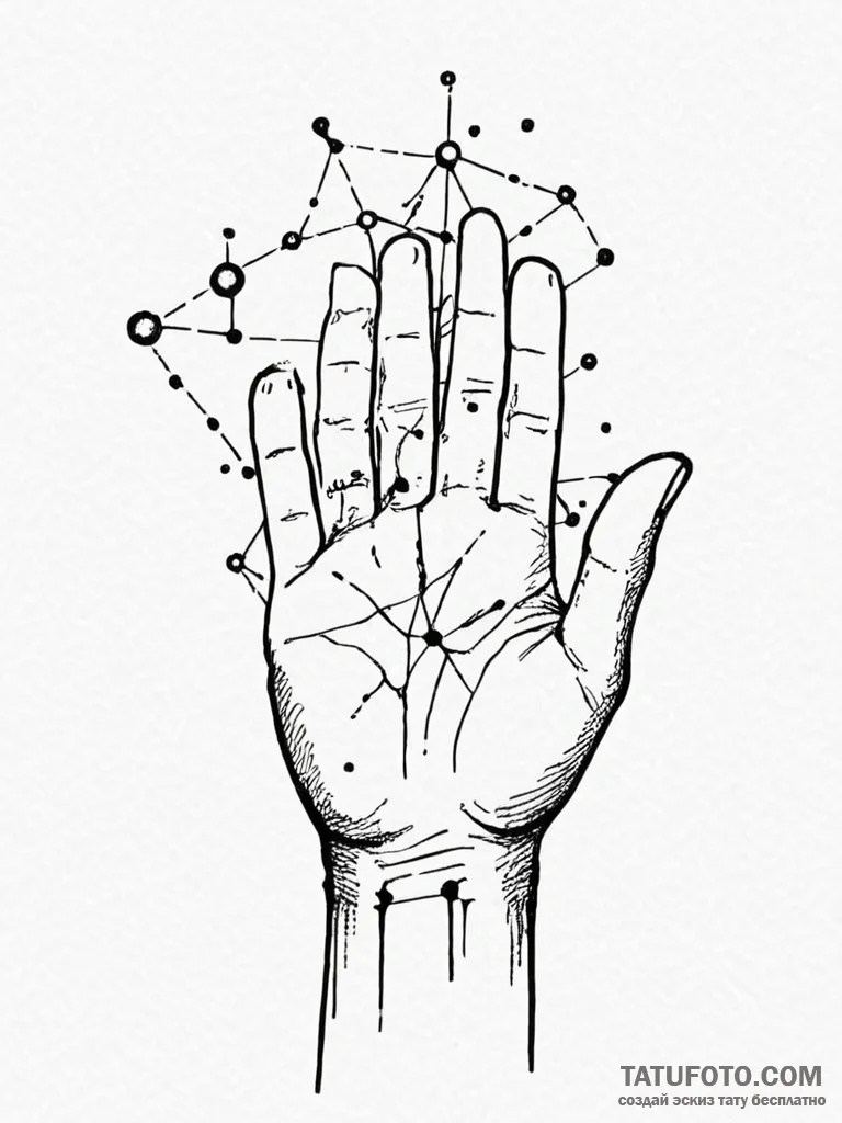 Tattoo sketch, displaced constellation, a fam… — эскиз тату (№1752355425_0, 12.07.2025 21:23) — Tatufoto.com
