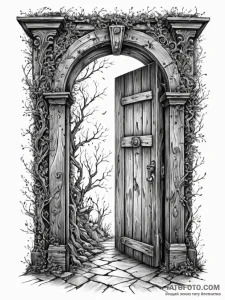 Tattoo sketch, doorway to the dreamscape, an... - эскиз тату (№1752355848_0, 12.07.2025 21:30) — Tatufoto.com