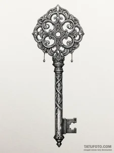 Tattoo sketch, data-forged key, an ornate, an... - эскиз тату (№1752356354_0, 12.07.2025 21:39) — Tatufoto.com