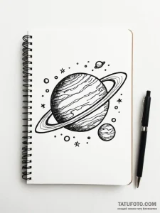 Tattoo sketch, desktop planet, a small, perfe... - эскиз тату (№1752356608_0, 12.07.2025 21:43) — Tatufoto.com