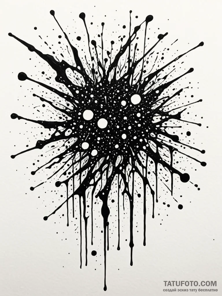 Tattoo sketch, drip painting galaxy, a galaxy… — эскиз тату (№1752357286_0, 12.07.2025 21:54) — Tatufoto.com