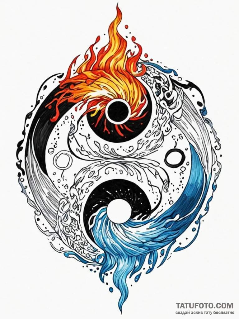 Tattoo sketch, elemental equilibrium, a perfe... - эскиз тату (№1752357539_0, 12.07.2025 21:58) — Tatufoto.com