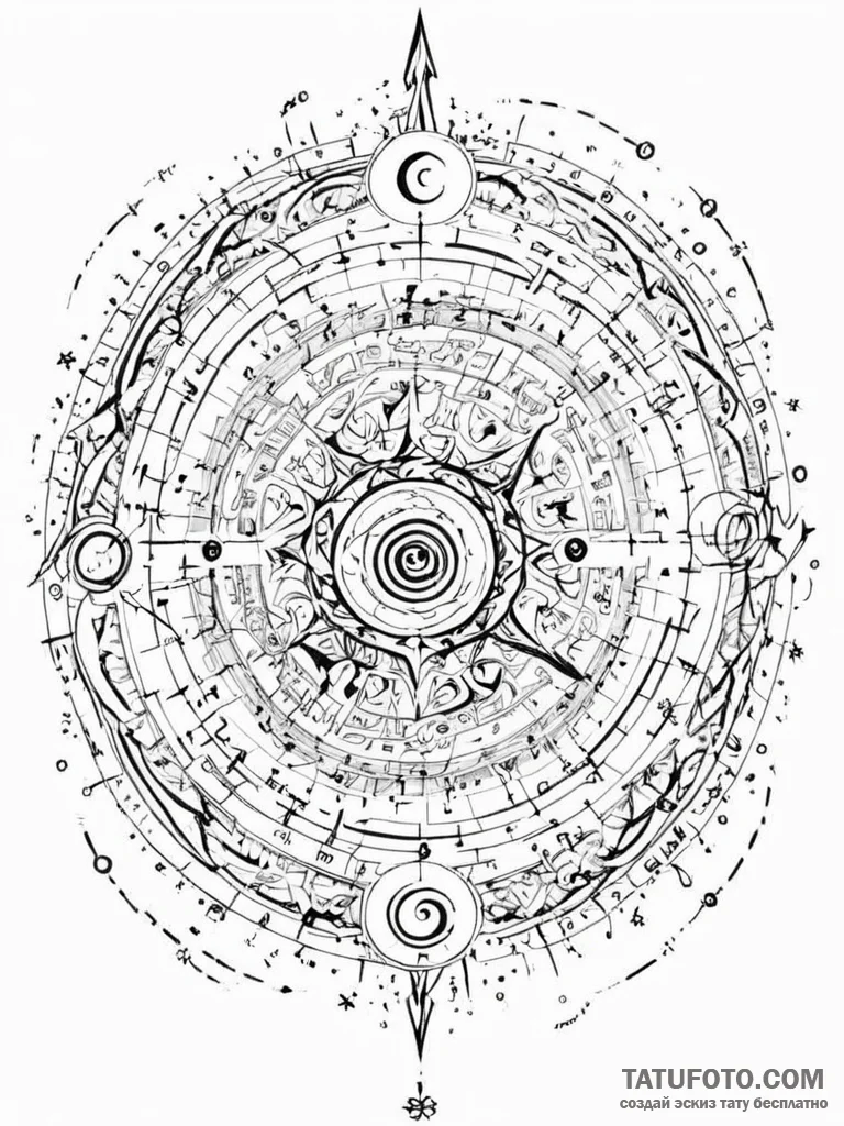 Tattoo sketch, eldritch equation, a swirling,... - эскиз тату (№1752357795_0, 12.07.2025 22:03) — Tatufoto.com