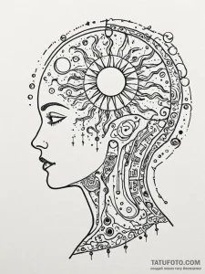 Tattoo sketch, eclipse of awareness, a dramat... - эскиз тату (№1752358471_0, 12.07.2025 22:14) — Tatufoto.com