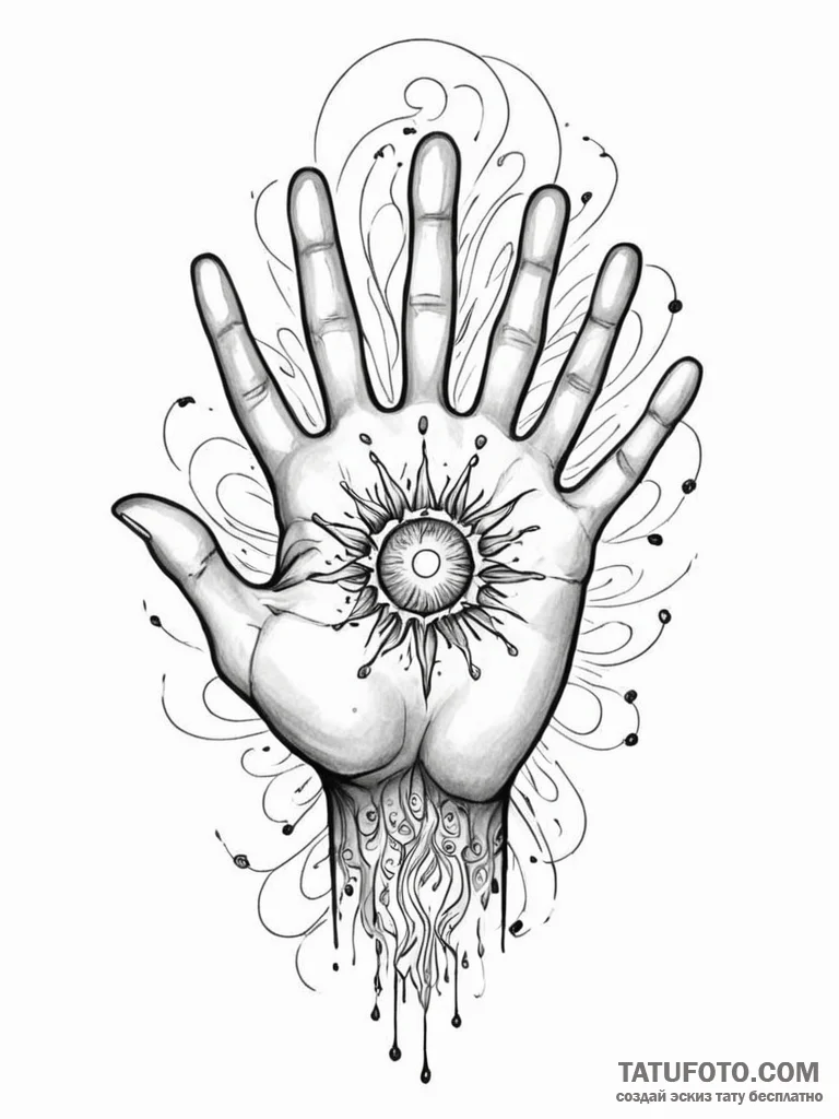 Tattoo sketch, empathic energy field, a styli... - эскиз тату (№1752358895_0, 12.07.2025 22:21) — Tatufoto.com