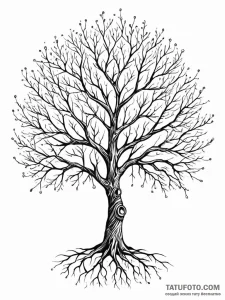 Tattoo sketch, evolving algorithm tree, a tre... - эскиз тату (№1752359066_0, 12.07.2025 22:24) — Tatufoto.com