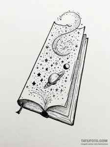 Tattoo sketch, eternal bookmark of time, a si... - эскиз тату (№1752359407_0, 12.07.2025 22:30) — Tatufoto.com