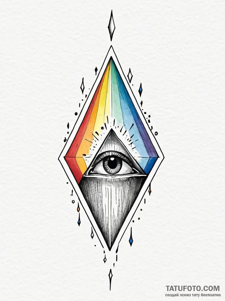 Tattoo sketch, emotional spectrum prism, a cl... - эскиз тату (№1752359753_0, 12.07.2025 22:35) — Tatufoto.com