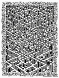 Tattoo sketch, endless mirror maze, a complex... - эскиз тату (№1752359937_0, 12.07.2025 22:38) — Tatufoto.com