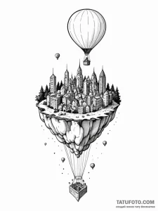 Tattoo sketch, elevated thought balloon, a cl... - эскиз тату (№1752360198_0, 12.07.2025 22:43) — Tatufoto.com