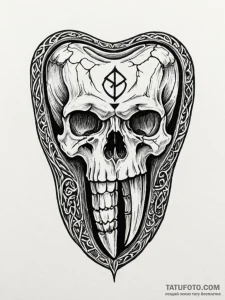 Tattoo sketch, embedded wisdom tooth, a detai... - эскиз тату (№1752360284_0, 12.07.2025 22:44) — Tatufoto.com