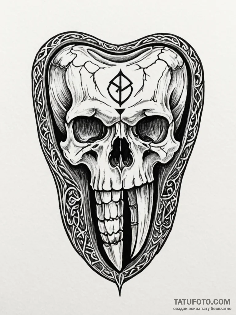 Tattoo sketch, embedded wisdom tooth, a detai... - эскиз тату (№1752360284_0, 12.07.2025 22:44) — Tatufoto.com
