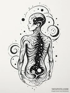 Tattoo sketch, expanding galaxy within, a sty... - эскиз тату (№1752360632_0, 12.07.2025 22:50) — Tatufoto.com