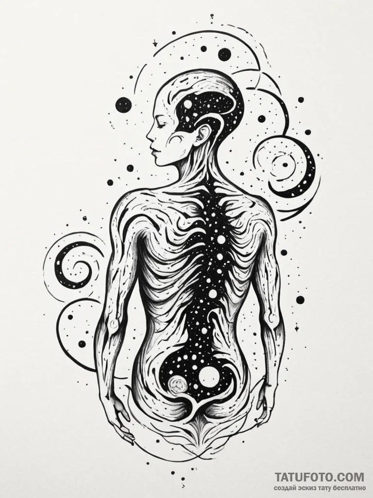 Tattoo sketch, expanding galaxy within, a sty... - эскиз тату (№1752360632_0, 12.07.2025 22:50) — Tatufoto.com