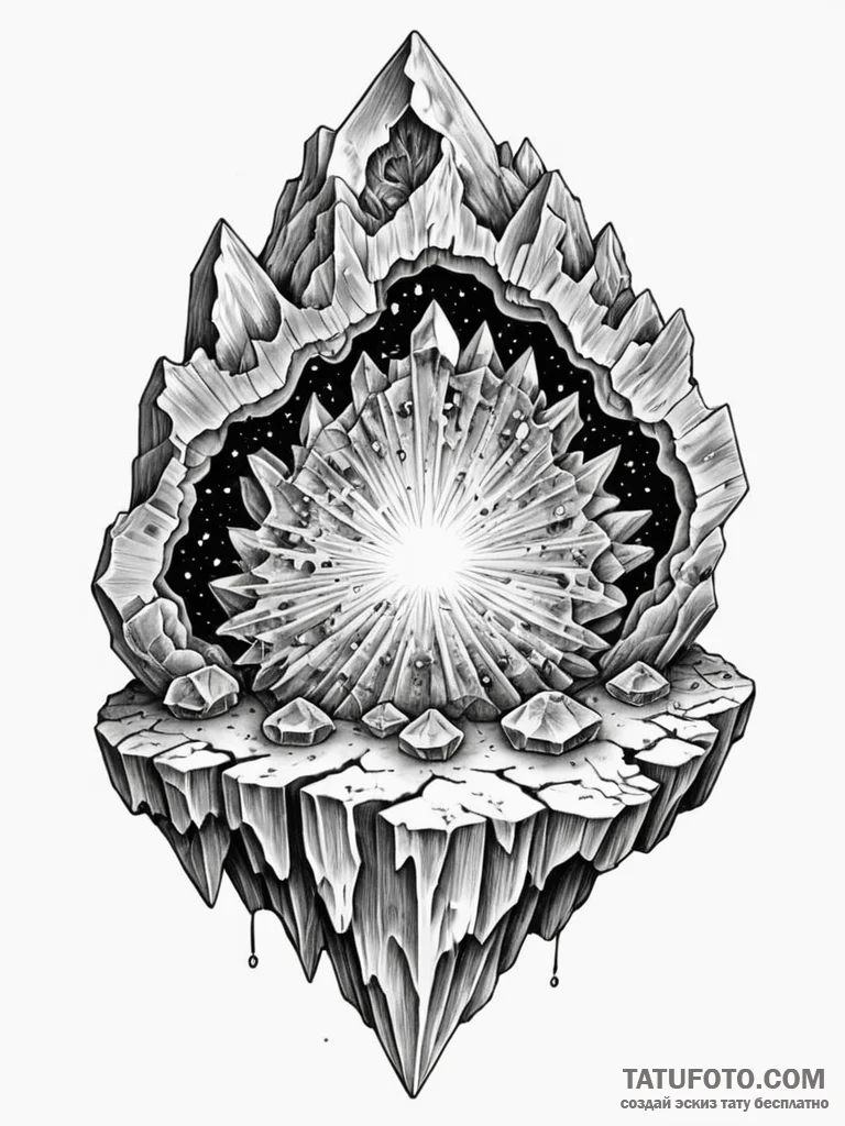 Tattoo sketch, embedded gemstone of knowledge... - эскиз тату (№1752360981_0, 12.07.2025 22:56) — Tatufoto.com