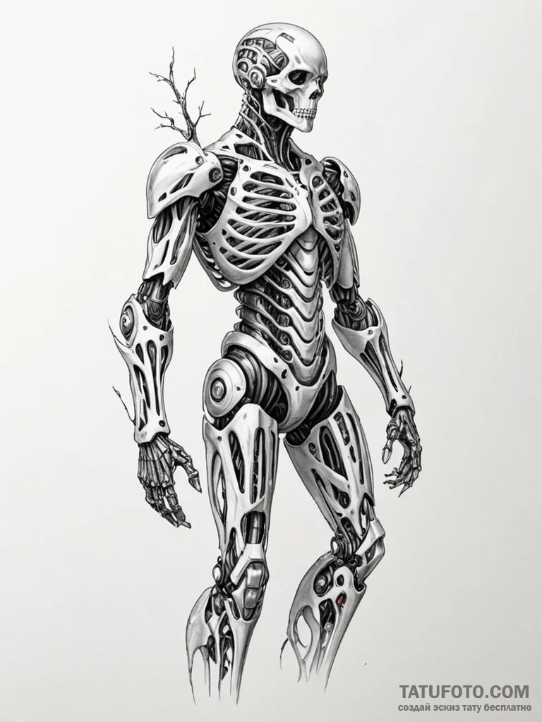 Tattoo sketch, exoskeleton armor, organic ski... - эскиз тату (№1752361240_0, 12.07.2025 23:00) — Tatufoto.com