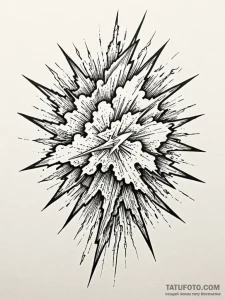 Tattoo sketch, electrifying cloud burst, a st... - эскиз тату (№1752361325_0, 12.07.2025 23:02) — Tatufoto.com