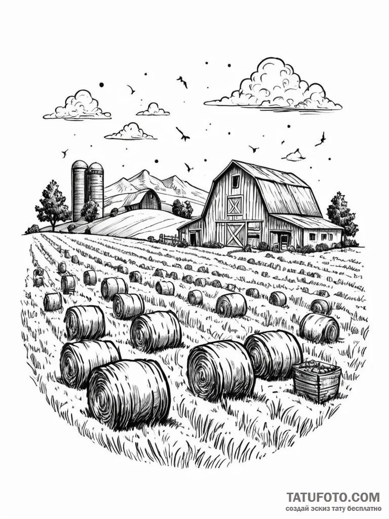 Tattoo sketch, floating data farm, a serene,… — эскиз тату (№1752361756_0, 12.07.2025 23:09) — Tatufoto.com