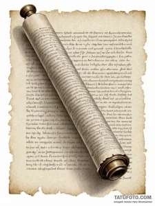 Tattoo sketch, fading memory scroll, an antiq... - эскиз тату (№1752361841_0, 12.07.2025 23:10) — Tatufoto.com