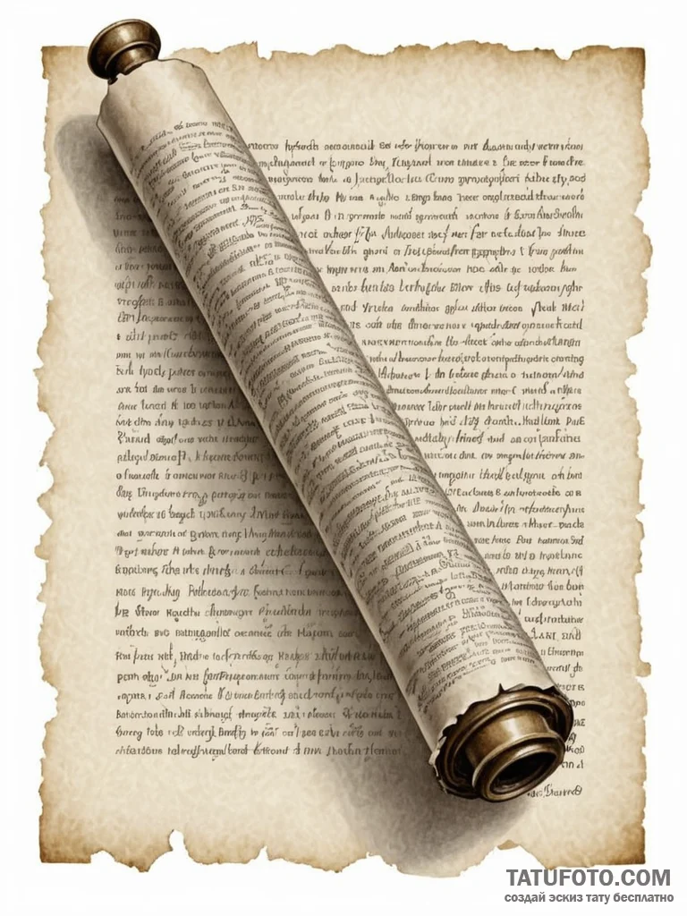 Tattoo sketch, fading memory scroll, an antiq... - эскиз тату (№1752361841_0, 12.07.2025 23:10) — Tatufoto.com