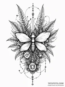 Tattoo sketch, flora and fauna of ai, a vibra... - эскиз тату (№1752362374_0, 12.07.2025 23:19) — Tatufoto.com