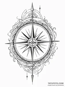Tattoo sketch, free will's compass, a compass... - эскиз тату (№1752363222_0, 12.07.2025 23:33) — Tatufoto.com