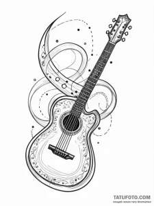 Tattoo sketch, future folk instrument, a trad... - эскиз тату (№1752363560_0, 12.07.2025 23:39) — Tatufoto.com