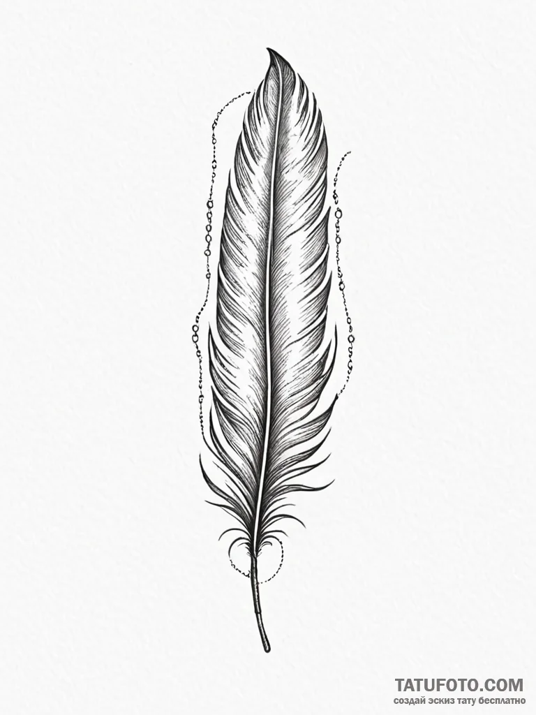 Tattoo sketch, feather of consciousness, a si... - эскиз тату (№1752364067_0, 12.07.2025 23:47) — Tatufoto.com