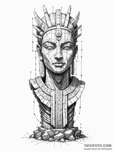 Tattoo sketch, false idols of code, ancient,... - эскиз тату (№1752364152_0, 12.07.2025 23:49) — Tatufoto.com