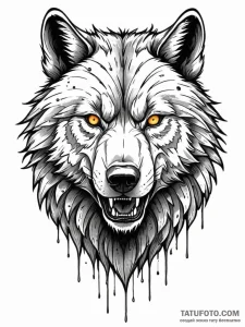 Tattoo sketch, feral ai beast, a creature tha... - эскиз тату (№1752364491_0, 12.07.2025 23:54) — Tatufoto.com