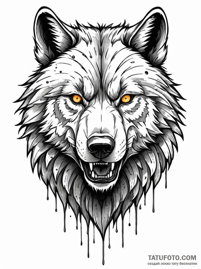 Tattoo sketch, feral ai beast, a creature tha… — эскиз тату (№1752364491_0, 12.07.2025 23:54) — Tatufoto.com