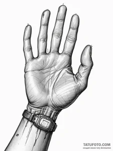 Tattoo sketch, future farm hand, a human hand... - эскиз тату (№1752364576_0, 12.07.2025 23:56) — Tatufoto.com