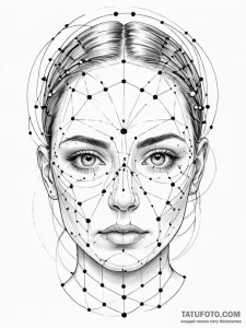 Tattoo sketch, face of the algorithm, a gende... - эскиз тату (№1752364999_0, 13.07.2025 00:03) — Tatufoto.com