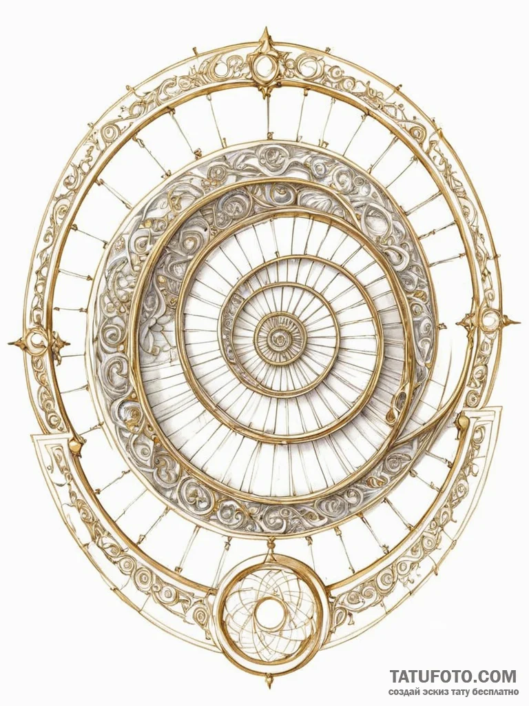 Tattoo sketch, golden ratio gateway, an intri... - эскиз тату (№1752365845_0, 13.07.2025 00:17) — Tatufoto.com