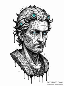 Tattoo sketch, graffiti-covered oracle, an an... - эскиз тату (№1752366603_0, 13.07.2025 00:30) — Tatufoto.com