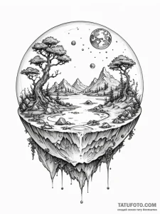 Tattoo sketch, glass orb of worlds, a perfect... - эскиз тату (№1752367024_0, 13.07.2025 00:37) — Tatufoto.com