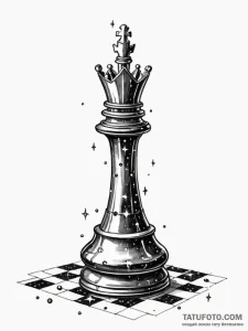Tattoo sketch, galactic chess piece, a single... - эскиз тату (№1752368447_0, 13.07.2025 01:00) — Tatufoto.com
