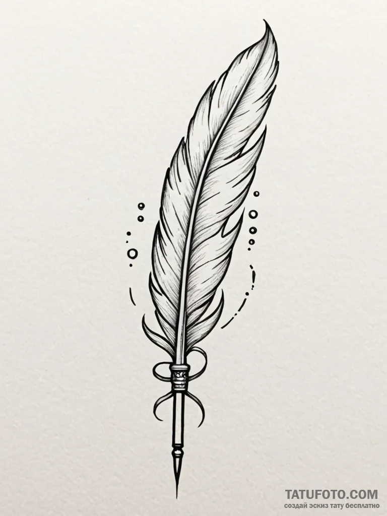 Tattoo sketch, gryphon's feather, digital qui... - эскиз тату (№1752368531_0, 13.07.2025 01:02) — Tatufoto.com