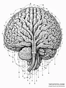 Tattoo sketch, global brain network, a styliz... - эскиз тату (№1752368783_0, 13.07.2025 01:06) — Tatufoto.com