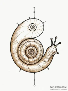 Tattoo sketch, golden ratio snail, a tiny sna... - эскиз тату (№1752368867_0, 13.07.2025 01:07) — Tatufoto.com
