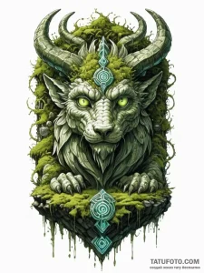 Tattoo sketch, guardian of the forgotten code... - эскиз тату (№1752368951_0, 13.07.2025 01:09) — Tatufoto.com