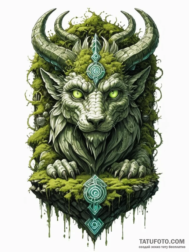 Tattoo sketch, guardian of the forgotten code… — эскиз тату (№1752368951_0, 13.07.2025 01:09) — Tatufoto.com